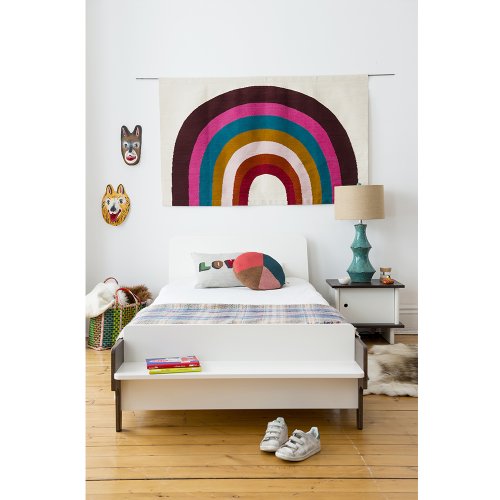 Table de chevet ML - Blanc/Noyer